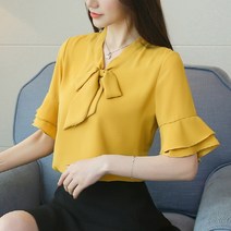 안다로미 류엘 리본 블라우스