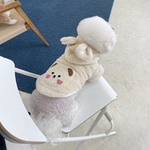 바이담수미 강아지 곰후드 보아털 후리스, 베이지