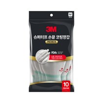 3M 슈퍼터프 프리미엄 손끝 코팅장갑 M, 화이트, 10입