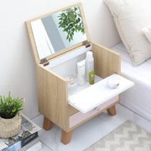 데코퍼니쳐 NEW 릴리 좌식 화장대, 우드 핑크