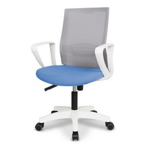 체어포커스 테라 T60 스퀘어 책상의자, 화이트바디(블루 + 그레이)