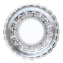 와우파티코리아 일회용 클래식 접시 메탈릭 실버 23cm, 6개입, 5개