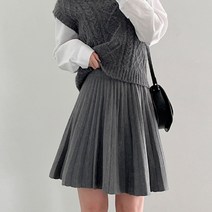 프롬미스 여성용 플릿츠 니트스커트