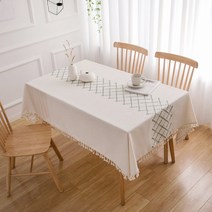 린넨아트러너 식탁보, TYPE5, 90 x 90 cm