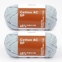 브랜드얀 소품과 인형뜨기 좋은 실 코튼AC 5ply 뜨개실 2p, 213 민트파우더, 110m