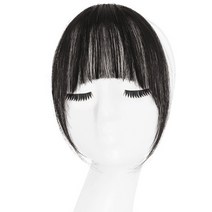 하이유니 인모 풀 뱅 앞머리 헤어피스, 네츄럴블랙, 1개