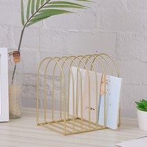 w에이블 반원 잡지 철제 책꽂이 선반, 03 골드