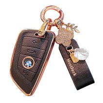 하마테 BMW 가죽TPU 하이브리드 스마트키 케이스 + 키홀더 세트 C타입, 블랙, BMW 신형타임