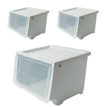 마켓플랜 펠리칸 리빙박스 대형, 그레이, 3개