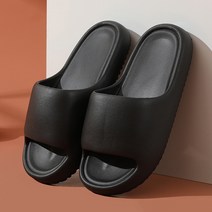 솔브리빙 마쉬멜로우 실내 푹신한 거실 슬리퍼, 블랙, 1개