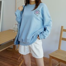씨씨 여성용 파스텔 미니플라워 오버핏 맨투맨