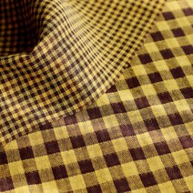 천팜 20수 이중거즈 깅엄체크 패브릭 원단, 옐로우(1281)
