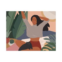 플레이어바웃 일상 한가로운 오후 DIY 명화 그리기 40 x 50 cm 세트, 혼합색상