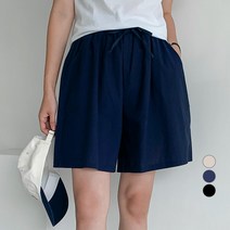 무드인더 여성용 밴딩 코튼 와이드 숏팬츠