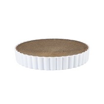 더플로우컴퍼니 예쁜 화분 위 고양이 소파 골판지 스크래쳐 39cm, 화이트, 1개