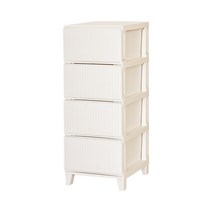 보노하우스 가든 라탄 플라스틱 서랍장 일반형 4단, 크림