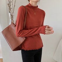 유니제이 여성용 오덴 물결 반목 폴라 니트티