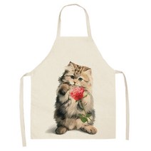 에이홉 큐티고양이 일러스트 앞치마 55 x 68 cm, IT-20, 1개