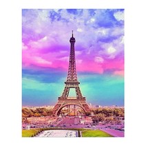 로앤뷰 DIY 규빅 비즈 보석 십자수 원단형 30 x 40 cm, 에펠탑, 1세트