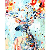 순잠 깜찍 모던 수채화 유채화 개릭터 그림그리기 DIY 세트 40 x 50 x 2.5 cm, 30 레인보우틱 사슴