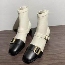 헤스티아 벨트 버클 통굽 부츠