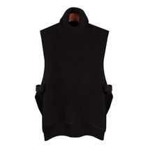 럽스 리본 폴라 터틀넥 니트 조끼