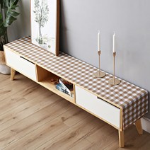 알럽홈 그리드 TV장 테이블 매트, 카키스퀘어