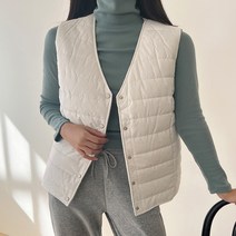 엔비룩 여성용 경량스냅패딩조끼