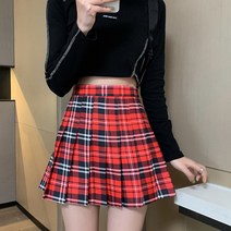 MA 프레피룩 타탄체크 플리츠 미니 스커트