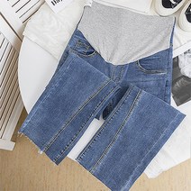 패셔너블한 슬림핏 임산부 청바지