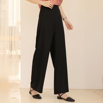 빼빼 여성용 데일리 뒷밴딩 와이드 라이트슬랙스