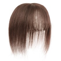 하이유니 인모 3D 에어 앞머리 정수리 탑커버 헤어피스, 커피브라운