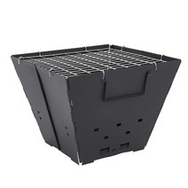 원터치 접이식 2세대 캠핑 화로대 + 그릴망 + 후크 + 보관가방 세트, 1세트