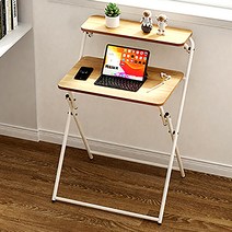 클래스 폴딩 테이블 2단, 화이트(다리), 티크(상판)