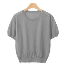 레몬소울 여성용 리링 썸머 니트 반팔티