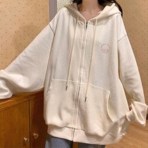 오버 박스핏 빈티지 임산부 후드집업