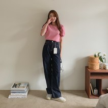 여성용 비랄달 생지 와이드 청바지 cppt10303k27