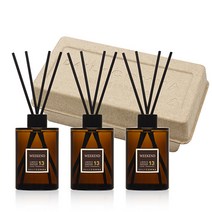 데일리콤마 엠버 에디션 디퓨져 200ml x 3p + 블랙리드스틱 12p 세트, 위크앤드
