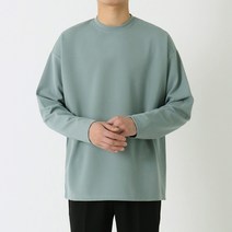지지블랙 남성용 비비 무지 오버핏 라운드넥 긴팔 링클프리 티셔츠