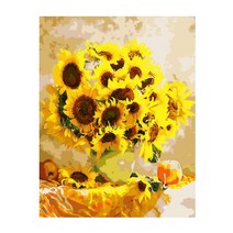리빙듀오 DIY 유화그리기 40 x 50 cm, A-048 탁자위 해바라기