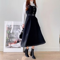 칠덴브 스티치 버튼 스트랩 나시 롱 원피스 cpops8137k29