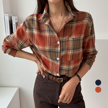 세컨그라운드 여성용 데일리 체크 셔츠 & 남방