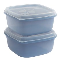 실리콘 전자레인지 냉동 밥팩 용기 370ml, 블루, 2개