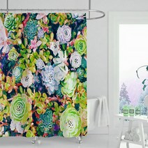마켓A 그레이스풀 플라워 샤워커튼 TYPE8 180 x 200 cm, 1개