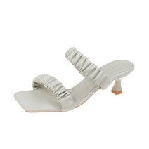 여성용 크리스 스트랩 미들힐 슬리퍼