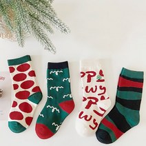 비단길 아동용 겨울숲길 양말 4종 세트