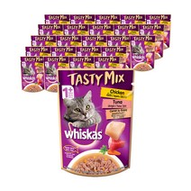위스카스 고양이 테이스티믹스 닭고기 참치와당근 in 그레이비 습식사료 24p, 닭, 70g, 1세트