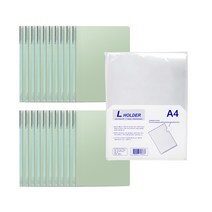 현풍 대용량 둥근 쫄대 화일 A4 8mm 77-3 20p + L홀더 10p, 녹색(화일), 1세트