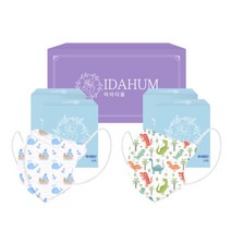 IDAHUM 캐릭터마스크 4~8세 남아 어린이용 2종 x 20p 세트, 돌고래, 공룡나라, 1세트