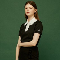 플레이뎁 여성용 Lace Collar Pique T shirts DECMB2009M